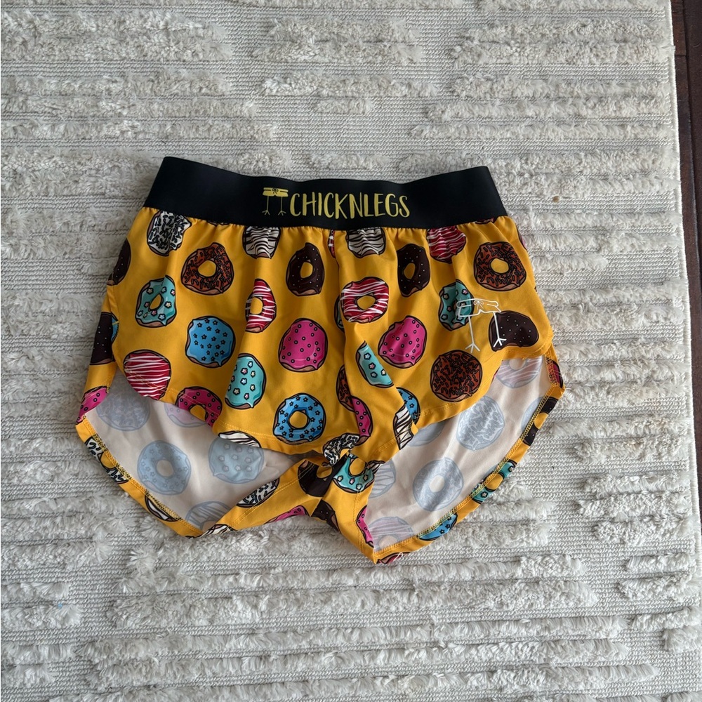Women’s chicken leg running shorts - Yellow size small
